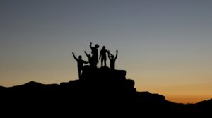People at the top of a mountain